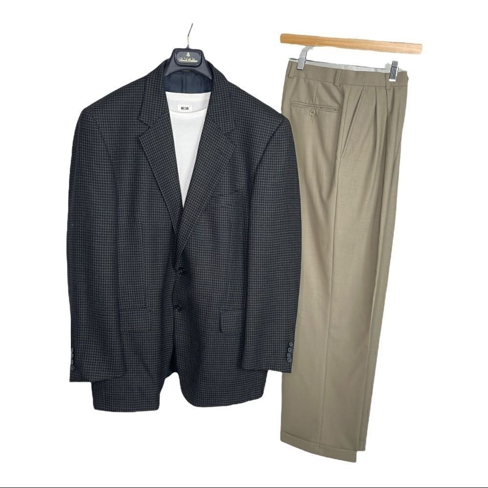 Brooks Brothers 346 wool stretch pleated pants with cuffs - Picture 2 of 7